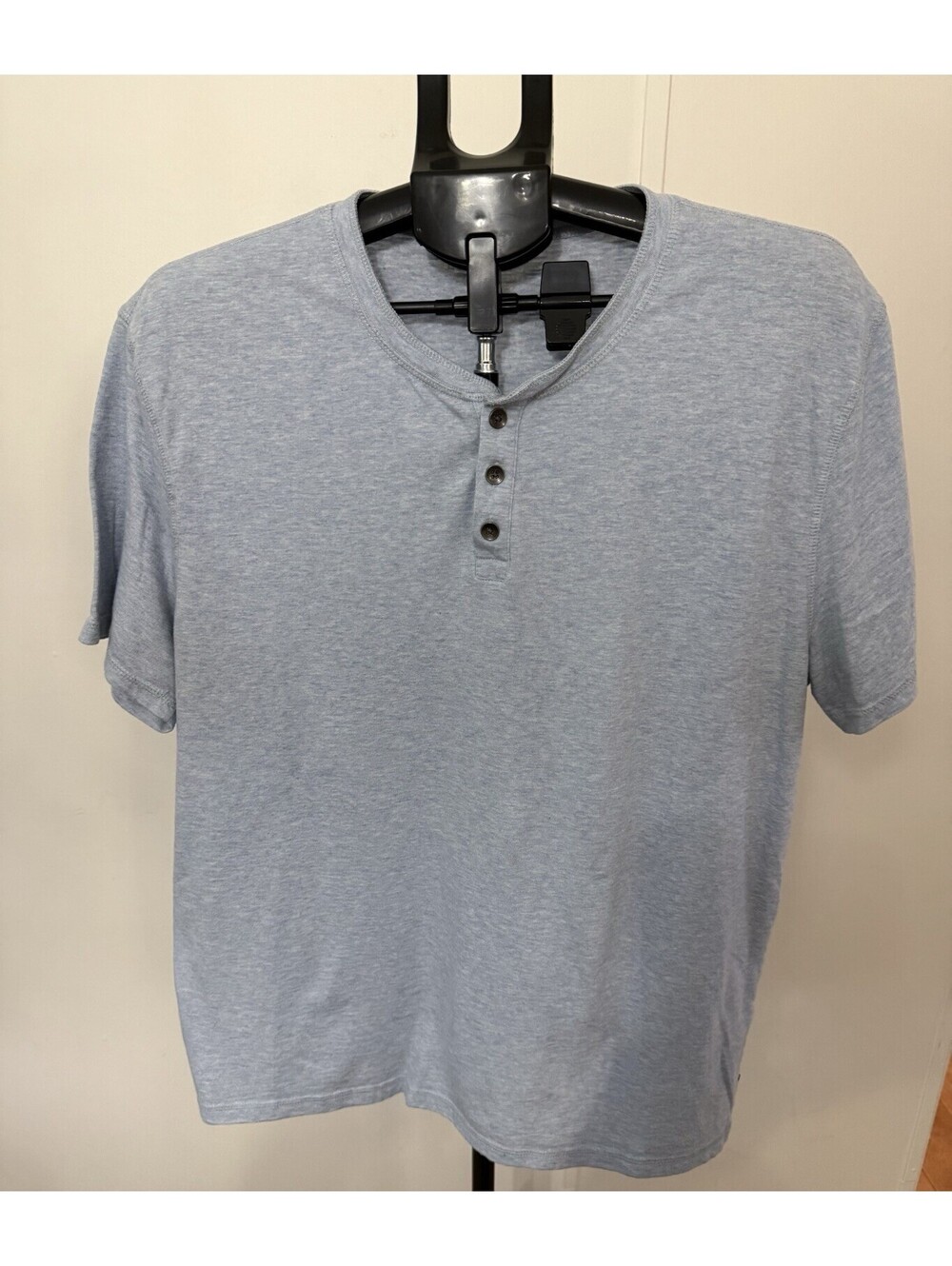 Lucky Brand Game Day Crop Mens Button Shirt blue/gray  Size XL